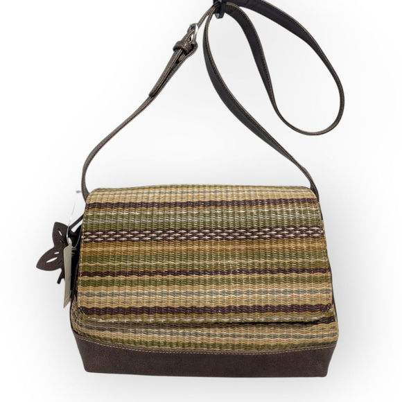 Liz Claiborne Serape Striped Woven Crossbody Bag NWT - Picture 8 of 16
